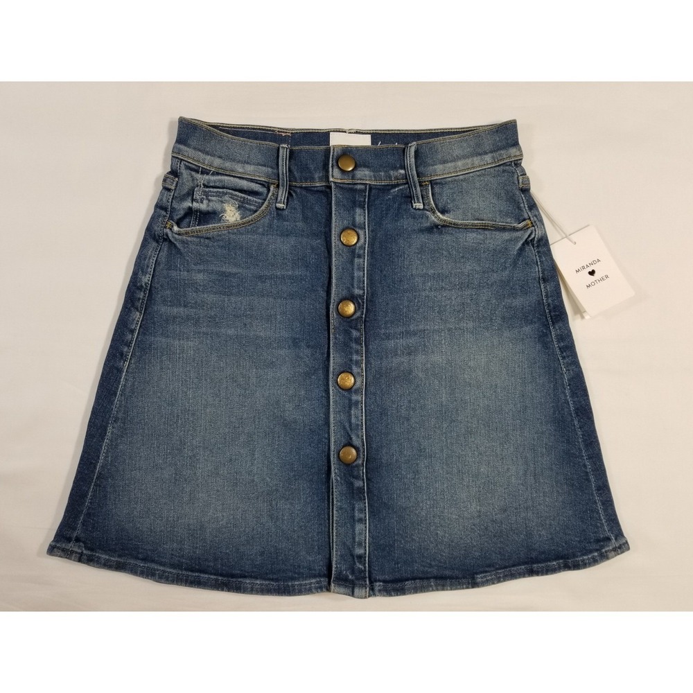 🆕 MOTHER x Miranda Kerr The Snap Down Mini Flare Skirt High Spirits 27 $198 - Picture 5 of 16